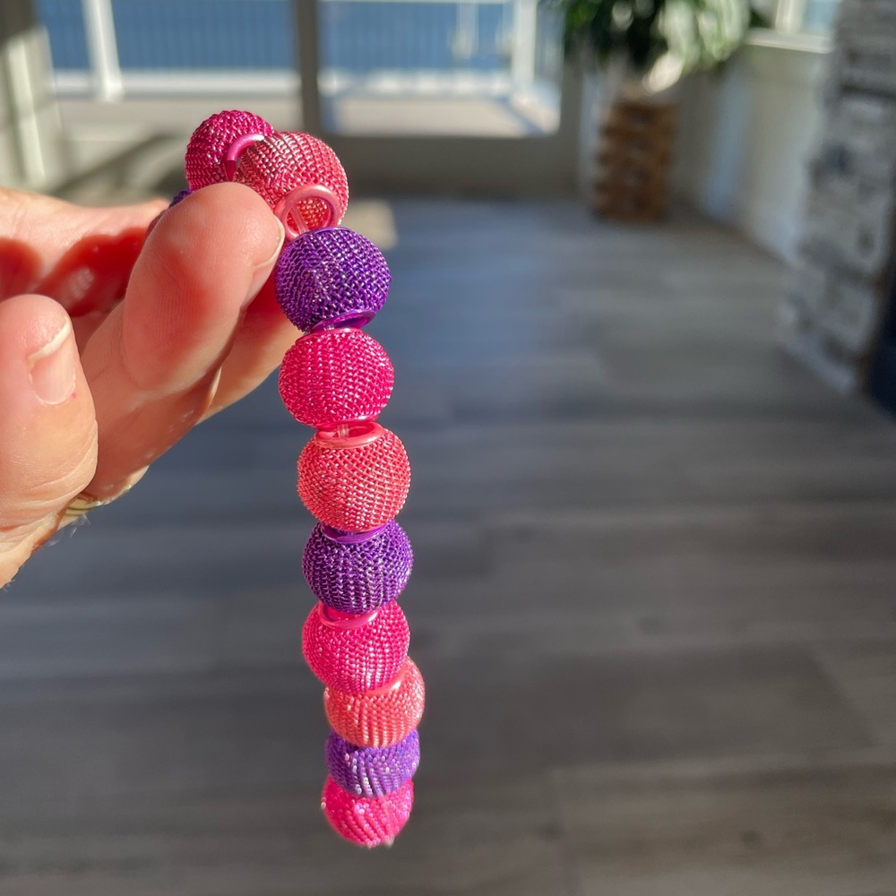 Pink and Purple wire Cage Bead Rondelles for Jewelry Craft Making